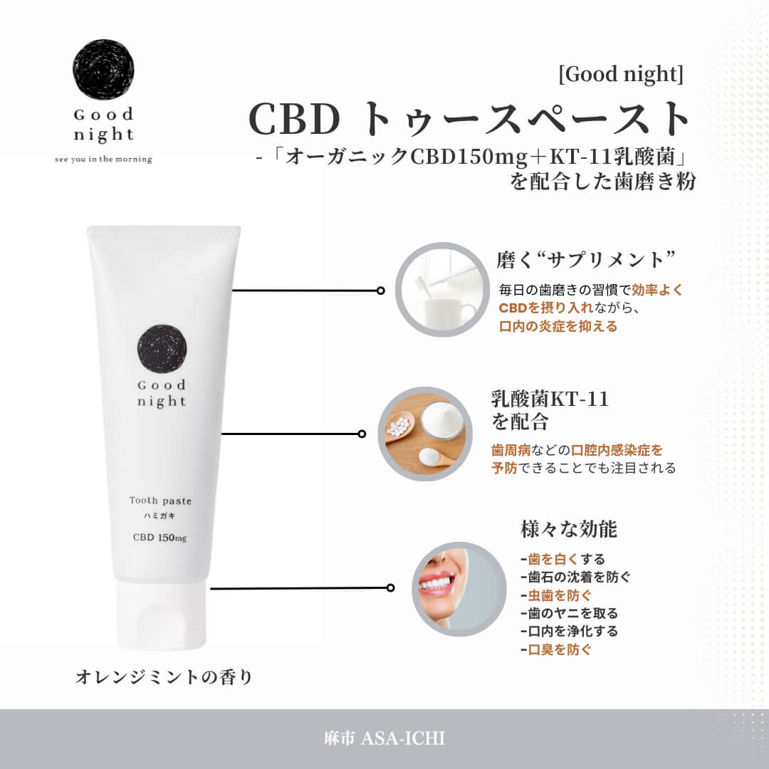 Goodnight] CBDトゥースペースト（60g/CBD150mg） – 麻市 ASA-ICHI